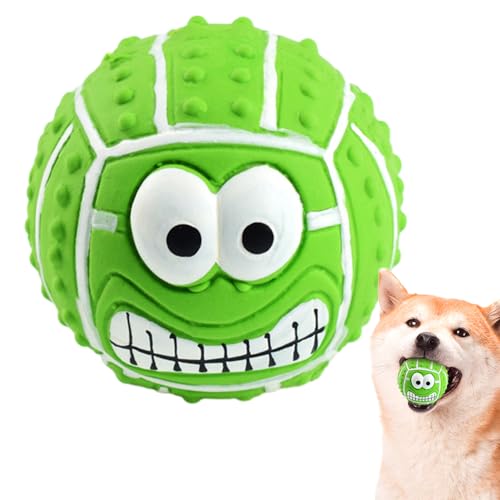 Firulab Latex-Gesichtsball-Hundespielzeug, quietschende Hundespielzeug-Gesichtsbälle | Latex Smile Face Hundebälle - Wiederverwendbares Hundespielzeug mit -Gesicht, quietschendes Hundespielzeug von Firulab