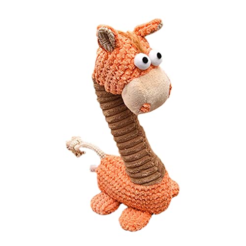 Firulab Quietschende Giraffe Hundespielzeug - Unzerstörbarer Hund Plüsch Giraffe Hund quietschendes Spielzeug,Plüsch-Hund, weiches Quietschspielzeug, Robustes Hundespielzeug für Aggressive Kauer von Firulab
