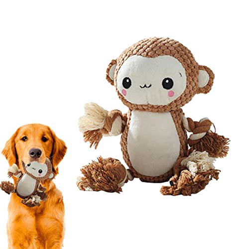 Firulab Quietschende Spielzeuge für Hunde | Keine Füllung Plüsch Hunde Kauspielzeug - Unterstützt aktives Beißen, Löwen oder Affen, süßes Hundespielzeug für kleine, mittlere und große Haustiere von Firulab