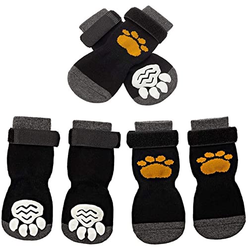 Firulab Socken für Hunde, rutschfeste Welpensocken, Pfotenschutz für Haustiere mit verstellbarem Riemen für kleine Hunde, mittelgroße Hunde und große Hunde von Firulab