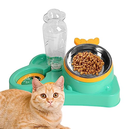 Firulab Wasser- und Futternapf-Set für Haustiere, Katzennäpfe für Futter und Wasser | Doppelte Futternäpfe für Katzen,Stressfreier Futternapf für Haustiere, große Katzennäpfe für Hauskatzen, Welpen, von Firulab