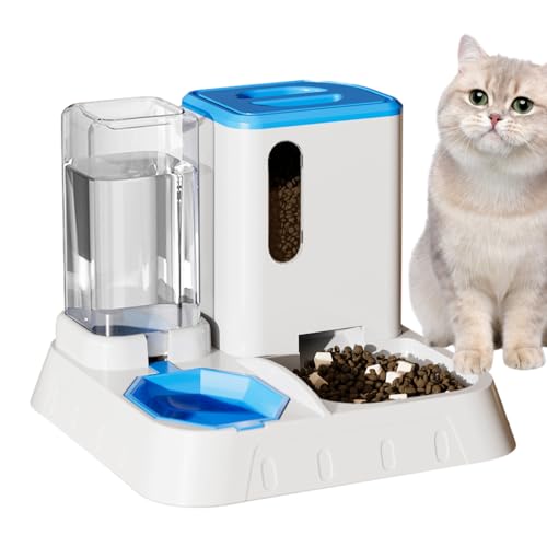 Futterspender und Wasserspender für Haustiere, automatischer Katzenfutterspender, 2,2 l Futterspender und 1,3 l Wasserspender, Hunde- und Katzenfutternäpfe für kleine Hunde, Welpen, Katzen, Kätzchen von Firulab