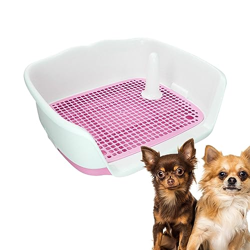 Hundetöpfchen-Tablett für den Innenbereich - Abnehmbarer Toilettenpapierhalter für Hunde,Erhöhte Hundetoilette, spritzwassergeschützter Hunde-PIPI-Pad-Halter mit abnehmbarem Pfosten für Hase, Firulab von Firulab