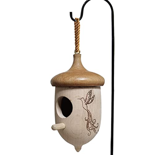 Kolibri-Häuser für draußen | Holz-Vogelnest zum Aufhängen Mini-Dekoration,Vogelschaukelnest für drinnen und draußen, für Kolibrihütten, Gartendekoration Firulab von Firulab