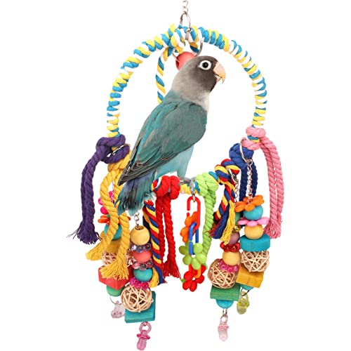 Papageienspielzeug,Vogelschaukelspielzeug mit bunten Kauspielzeugen | Spielzeug zur Vogelsuche für kleine mittelgroße Papageien, Sittiche, Nymphensittiche, Lovebird, Käfigzubehör Firulab von Firulab