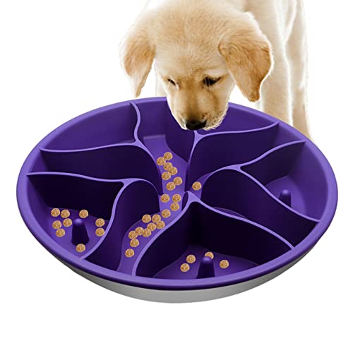 Slow Feeder für Haustiere | Integrierter Rutschfester Puzzle-Schüssel-Futterspender,Einfach zu verwendende Anti-Schluck-Speiseverteilung Slow Food Bowl Firulab von Firulab