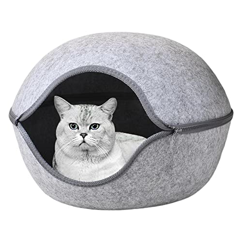 Tunnelbetten für Katzen | Leichte Katzentunnel für Hauskatzen - Indoor Donut Katzenbett Tunnel Filz Katzenhaus mit Reißverschluss Abnehmbares rundes Katzennest für Heimtierbedarf Firulab von Firulab