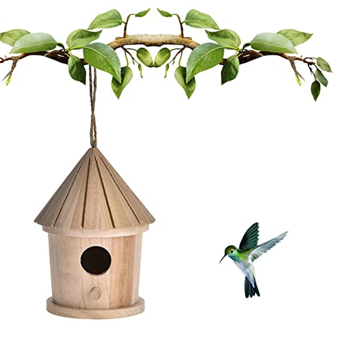 Vogelhäuschen für draußen - DIY hängendes natürliches Kolibri-Nest,Ruheplatz für nistende Vögel, Bluebird House Handgefertigte Vogelhütte Firulab von Firulab