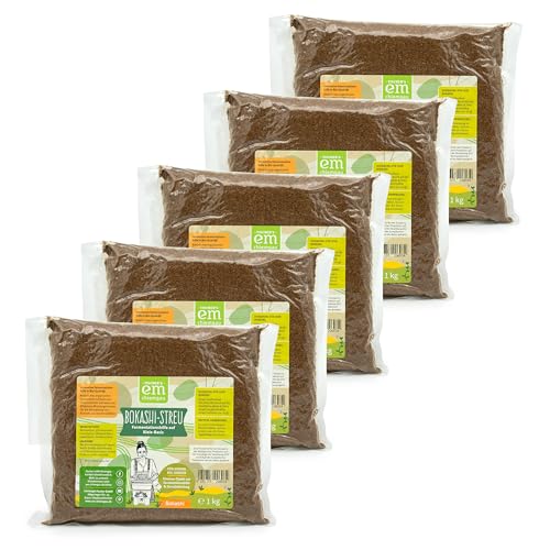 EM-Chiemgau Bokashi Ferment Trocken [mit Effektive Mikroorganismen] Kompostbeschleuniger & Fermentationshilfe für Bokashi Eimer - Bodenaktivator und Geruchsbinder für Garten, Haustier, Stall (5 Kg) von Fischer’s EM-Chiemgau