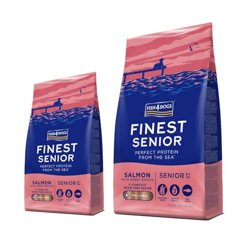 Fish4Dogs Feinster Seniorenlachs mit Süßkartoffel (kleines Trockenfutter) 6kg von Fish4Dogs