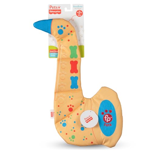 Fisher-Price for Pets SaxBone Rip and Reveal Hundespielzeug, Flattie Stil ohne Füllung, ohne Füllung, mit Bonus-Spielzeug im Inneren Fisher-Price for Pets SaxBone Rip and Reveal Hundespielzeug, Flattie Stil ohne Füllung, ohne Füllung, mit Bonus-Spielzeug im Inneren von Fisher-Price