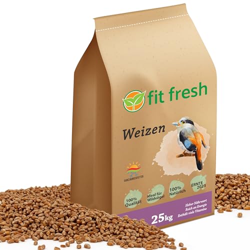 FitFresh – 25kg Weizen Gereinigt Hühnerfutter Geflügelfutter Futterweizen Vogel für Wildvögel Neue Ernte 2023 direkt vom Landwirt Hühnerfutter von Fit Fresh