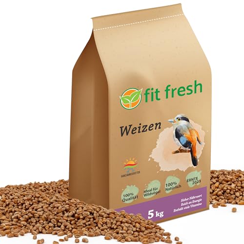 FitFresh – 5kg Gereinigt Hühnerfutter Geflügelfutter Futterweizen Vogel für Wildvögel von Fit Fresh