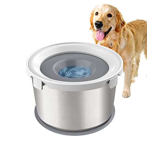 Fithome Hund Wassernapf Langsam trinken Hundenapf mit schwimmender Scheibe kein Verschütten großer Wassernapf für Hunde spritzwasserfrei 1,1 Gallonen Hundenäpfe von Fithome