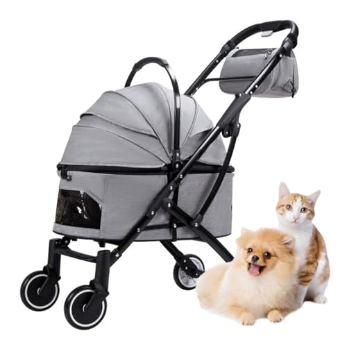 Abnehmbarer Haustier-Hunde-Kinderwagen for kleine und mittelgroße Hunde, faltbarer Haustier-Katzen-Kinderwagen, luxuriöser Hunde-Kinderwagen for mehrere Katzen, Reise-Kinderwagen mit Aufbewahrungstasc Abnehmbarer Haustier-Hunde-Kinderwagen for kleine und mittelgroße Hunde, faltbarer Haustier-Katzen-Kinderwagen, luxuriöser Hunde-Kinderwagen for mehrere Katzen, Reise-Kinderwagen mit Aufbewahrungstasc von Fitlin