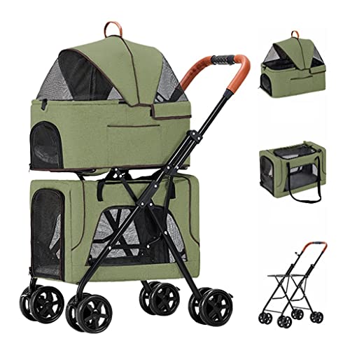 Doppelter Kinderwagen for Haustiere, faltbarer Haustierwagen for 2 Hunde/Katzen, doppellagiger Kinderwagen for Katzen und Hunde, ideal for Zwillinge oder mehrere, atmungsaktiver Reiseträger, abnehmbar Doppelter Kinderwagen for Haustiere, faltbarer Haustierwagen for 2 Hunde/Katzen, doppellagiger Kinderwagen for Katzen und Hunde, ideal for Zwillinge oder mehrere, atmungsaktiver Reiseträger, abnehmbar von Fitlin