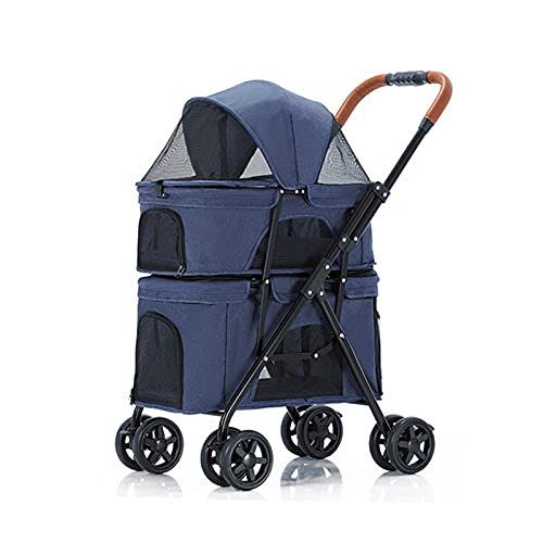 Hunde-Kinderwagen-Buggy, Premium-Haustier-Kinderwagen for Hunde und Katzen, doppelschichtige Haustierausrüstung, Hunde-Kinderwagen, Haustier-Kinderwagen, Kinderwagen, Reisewagen, Träger for Zwillinge Hunde-Kinderwagen-Buggy, Premium-Haustier-Kinderwagen for Hunde und Katzen, doppelschichtige Haustierausrüstung, Hunde-Kinderwagen, Haustier-Kinderwagen, Kinderwagen, Reisewagen, Träger for Zwillinge von Fitlin