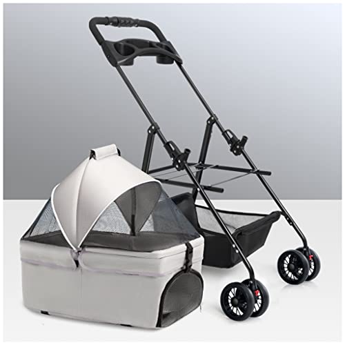 Hunde-Kinderwagen for kleine und mittelgroße Hunde mit Getränkehalter, Hunde-Kinderwagen, Haustier-Kinderwagen, Katzen-Hunde-Kinderwagen, Reise-Kinderwagen mit abnehmbarem Tragewagen, Zugang ohne Reiß Hunde-Kinderwagen for kleine und mittelgroße Hunde mit Getränkehalter, Hunde-Kinderwagen, Haustier-Kinderwagen, Katzen-Hunde-Kinderwagen, Reise-Kinderwagen mit abnehmbarem Tragewagen, Zugang ohne Reiß von Fitlin