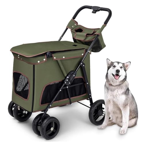 Haustier-Hundewagen for mittelgroße und große Hunde, Haustier-Katzenwagen, Kinderwagen for ältere Hunde, Kinderwagen mit Tasche, 4 Räder, großer Haustier-Hundewagen, Reiseträger for Katzen, Hunde und Haustier-Hundewagen for mittelgroße und große Hunde, Haustier-Katzenwagen, Kinderwagen for ältere Hunde, Kinderwagen mit Tasche, 4 Räder, großer Haustier-Hundewagen, Reiseträger for Katzen, Hunde und von Fitlin