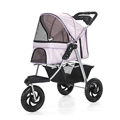 Hundekinderwagen, 3 Räder, Haustier-Kinderwagen for Katzen/Hunde, Kinderwagenträger, große Räder, Hundewagen, Kinderwagen for mittelgroße und kleine Hunde, faltbarer Hundewagen mit Getränkehalter, Bel Hundekinderwagen, 3 Räder, Haustier-Kinderwagen for Katzen/Hunde, Kinderwagenträger, große Räder, Hundewagen, Kinderwagen for mittelgroße und kleine Hunde, faltbarer Hundewagen mit Getränkehalter, Bel von Fitlin