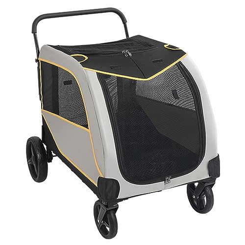 Hundekinderwagen for große Hunde / 2 Katzen, großer Hundewagen for mittelgroße Hunde, Haustierausrüstung, Hundewagen, Reisekinderwagen for mehrere Haustiere, Traggewicht 60 kg Hundekinderwagen for große Hunde / 2 Katzen, großer Hundewagen for mittelgroße Hunde, Haustierausrüstung, Hundewagen, Reisekinderwagen for mehrere Haustiere, Traggewicht 60 kg von Fitlin