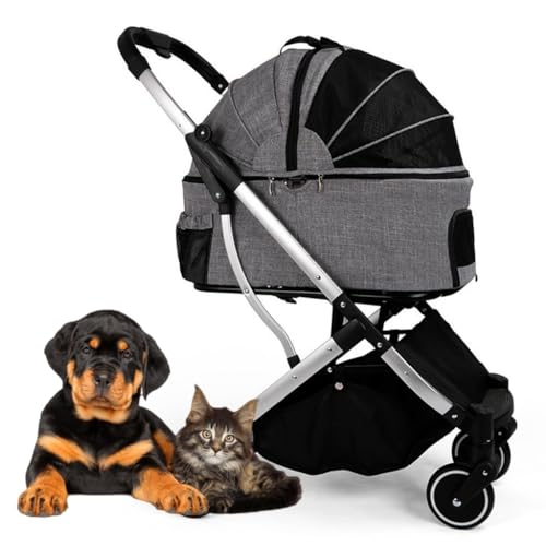 Hundekinderwagen for mittelgroße und kleine Hunde, zusammenklappbarer Hundewagen, Haustier-Kinderwagen, Buggy, Katzen-Hundewagen, Reiseträgerwagen, abnehmbare Hundewagen, Kinderwagen, Netz mit großer Hundekinderwagen for mittelgroße und kleine Hunde, zusammenklappbarer Hundewagen, Haustier-Kinderwagen, Buggy, Katzen-Hundewagen, Reiseträgerwagen, abnehmbare Hundewagen, Kinderwagen, Netz mit großer von Fitlin