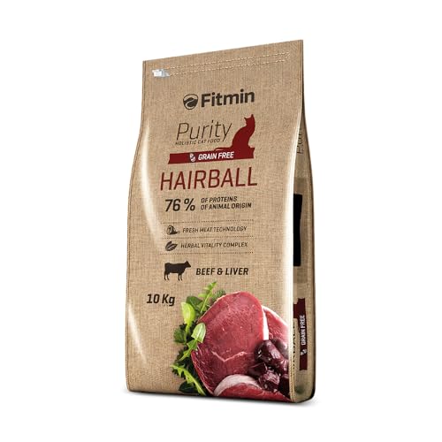 Fitmin Cat Purity Hairball | Katzentrockenfutter | Komplettes Futtermittel für erwachsene Langhaarkatzen | 10 kg von Fitmin