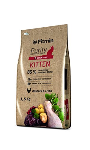 Fitmin Cat Purity Kitten | Trockenfutter für Kitten & junge Katzen | Komplettfutter für Jungkatzen bis 12 Monaten | Katzentrockenfutter für trächtige und säugende Katzen | 1,5 kg von Fitmin