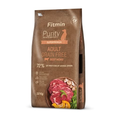 Fitmin Dog Purity GF Adult Beef | Hundetrockenfutter | Ein getreidefreies futter | Erwachsene Hunde mittlerer | Extraklasse Komplettfutter mit Rindfleisch | Großer und riesiger Rassen | 12 kg von Fitmin