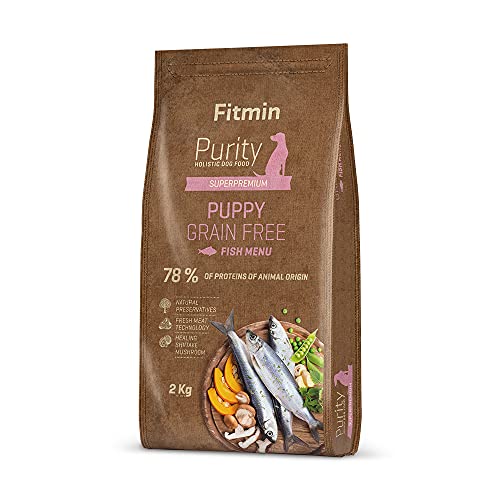 Fitmin Dog Purity GF Puppy Fish | Hundetrockenfutter | EIN getreidefreies Futter | Mit hohem Fisch- und Lammanteil | Komplettfutter für Welpen | Tragende und säugende Hündinnen | 2 kg von Fitmin