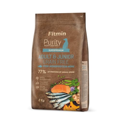 Fitmin Purity GF Adult & Junior Fish menu | Hundetrockenfutter | Monoproteinfutter mit Fischfleisch | Glutenfreies Hundefutter | 12kg oder 2kg von Fitmin