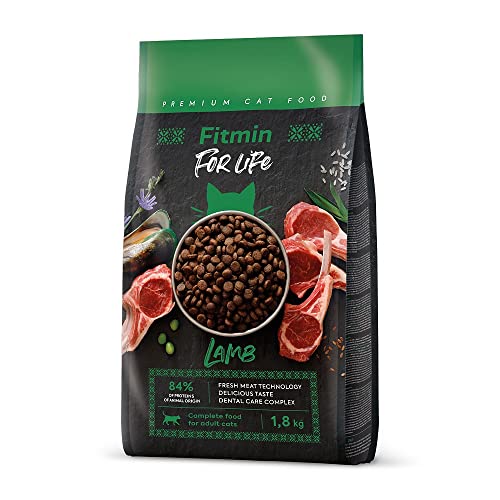 Fitmin for Life Adult Cat - Lamb | Trockenfutter für Katzen | Alleinfutter für kastrierte Erwachsene Katzen | Komplettfutter für Katzen | Neues Rezept | 1,8 kg von Fitmin