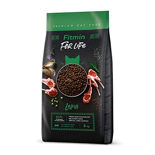 Fitmin for Life Adult Lamb | Trockenfutter für Katzen | Alleinfutter für kastrierte Erwachsene Katzen | Komplettfutter für Katzen | Neues Rezept | 8 kg von Fitmin