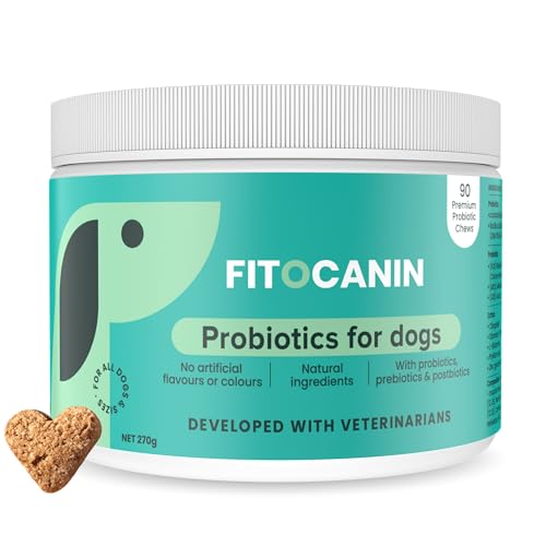 Fitocanin Verdauungs-Snacks mit Probiotika (270g) Hund. Präbiotika und Probiotika für die Förderung der Darmregulierung & Verdauung. 90 stk. Rind. von Fitocanin