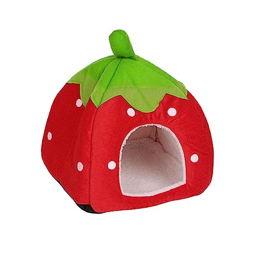 Fitooles Erdbeere Haustierhöhle Hund für Katze Cartoon Haus mit Matte Faltbares Welpenhaus für Zuhause Schlafsaal Kleine Haustiere Fitooles Erdbeere Haustierhöhle Hund für Katze Cartoon Haus mit Matte Faltbares Welpenhaus für Zuhause Schlafsaal Kleine Haustiere von Fitooles