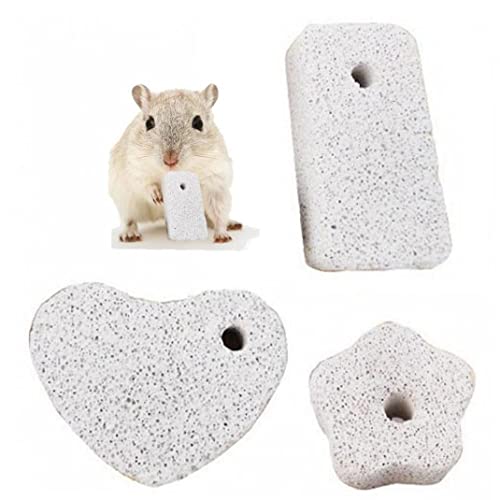 Fituenly Hamster Molar Stone 3pcs Mineral Zähne Schleifstein Kaninchen Calcium Kauspielzeug Kleintiere Zahnschleifer Für Chinchilla Ratten von Fituenly