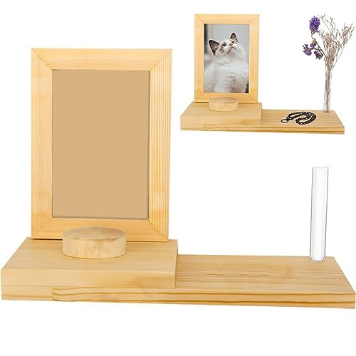 Fituenly Memorial Haustier Bilderrahmen Holz Vintage Haustier Hunde Katzen Urne Für Asche Mit Glasanzeige Auf Tafel Keepsake Photo von Fituenly