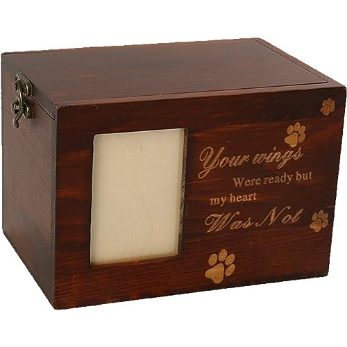 Fituenly Pet Memorial Urne Für Asche, Nature Holzkatze Oder Hunde Gedächtnisbox, Haustierfeind Mit Fotorahmen Und Kerzenhalter, Pet Memorial Keepsake Remembrance Geschenke von Fituenly