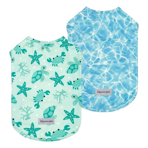 Fitwarm 2 Stück Marine UPF 50+ UV-Sonnenschutz, leichte Kühlweste, schnell trocknende Sommerkleidung für kleine Hunde, Jungen, Mädchen, Haustier-Outfit, Himmelblau, Mintgrün, Größe M Fitwarm 2 Stück Marine UPF 50+ UV-Sonnenschutz, leichte Kühlweste, schnell trocknende Sommerkleidung für kleine Hunde, Jungen, Mädchen, Haustier-Outfit, Himmelblau, Mintgrün, Größe M von Fitwarm
