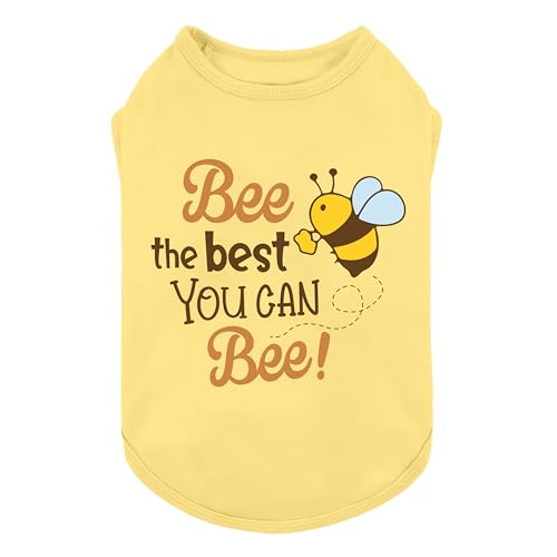 Fitwarm Bee The Best You Can Hunde-Shirt, Sommerkleidung für kleine Hunde, Jungen, Mädchen, lustiges Haustier-Outfit, Gelb, Braun, Blau, Größe S Fitwarm Bee The Best You Can Hunde-Shirt, Sommerkleidung für kleine Hunde, Jungen, Mädchen, lustiges Haustier-Outfit, Gelb, Braun, Blau, Größe S von Fitwarm
