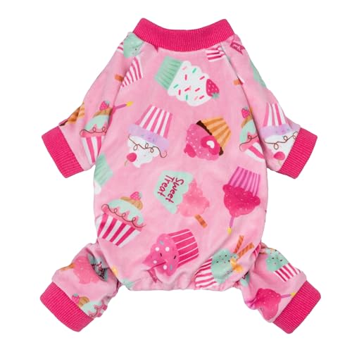Fitwarm Cupcake-Hunde-Pyjama, Geburtstags-Outfit für kleine Hunde und Mädchen, gemütlicher Haustier-Einteiler mit Füßen, Rosa, Größe XXL Fitwarm Cupcake-Hunde-Pyjama, Geburtstags-Outfit für kleine Hunde und Mädchen, gemütlicher Haustier-Einteiler mit Füßen, Rosa, Größe XXL von Fitwarm