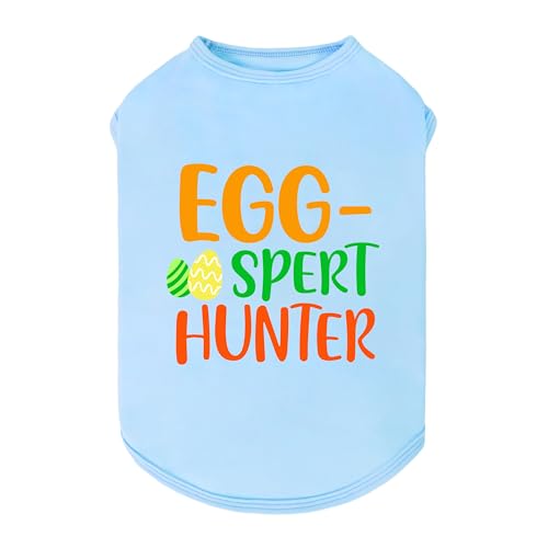 Fitwarm Egg-spert Hunter Hund Ostern Outfit Sommer Kleidung für kleine Hunde Junge Mädchen Haustier Outfit Blau Rot Grün Orange XXL von Fitwarm