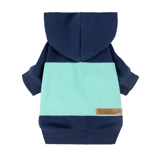 Fitwarm Farbblock-Hunde-Kapuzenpullover, Winterkleidung für kleine Hunde und Jungen, Hunde-Sweatshirt mit Kapuze, leichter Haustier-Kapuzenpullover, Königsblau, Hellblau, Größe L Fitwarm Farbblock-Hunde-Kapuzenpullover, Winterkleidung für kleine Hunde und Jungen, Hunde-Sweatshirt mit Kapuze, leichter Haustier-Kapuzenpullover, Königsblau, Hellblau, Größe L von Fitwarm