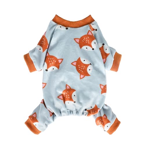 Fitwarm Funny Fox Hunde-Pyjama, warmer Einteiler, Hundekleidung für kleine Hunde, Mädchen, Jungen, leichter Samt, Haustier-Outfit, Grau, Orange, Größe XXL Fitwarm Funny Fox Hunde-Pyjama, warmer Einteiler, Hundekleidung für kleine Hunde, Mädchen, Jungen, leichter Samt, Haustier-Outfit, Grau, Orange, Größe XXL von Fitwarm