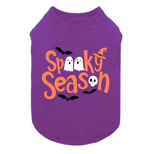 Fitwarm Halloween-Hunde-Shirt, lustige Hundekleidung für kleine Hunde, Jungen und Mädchen, Urlaubs-Hunde-Tanktop, Haustier-Outfit, Violett, Orange, Größe M Fitwarm Halloween-Hunde-Shirt, lustige Hundekleidung für kleine Hunde, Jungen und Mädchen, Urlaubs-Hunde-Tanktop, Haustier-Outfit, Violett, Orange, Größe M von Fitwarm