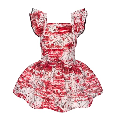 Fitwarm Halloween-Spinnennetz-Hundekleid, lustige Halloween-Kostüme, Hundekleidung für kleine Hunde und Mädchen, Haustierbekleidung, Rot, Weiß, Schwarz, Größe XXS Fitwarm Halloween-Spinnennetz-Hundekleid, lustige Halloween-Kostüme, Hundekleidung für kleine Hunde und Mädchen, Haustierbekleidung, Rot, Weiß, Schwarz, Größe XXS von Fitwarm