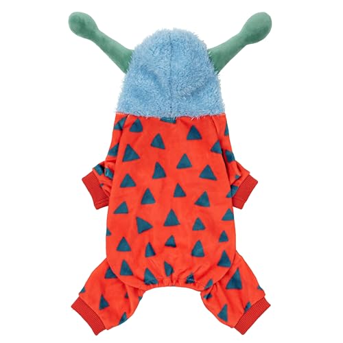Fitwarm Hilarious Eyes Halloween-Kostüm für Hunde, Monster-Kostüm, lustige Kostüme für kleine Hunde, Jungen, Mädchen, Haustier-Outfit, Rot, Blau, Hellmeergrün, Größe S von Fitwarm