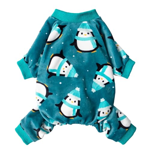 Fitwarm Hunde-Pyjama, Winterkleidung für kleine Hunde, Mädchen und Jungen, gemütlicher Einteiler, weicher Haustier-Jammies, Hundebekleidung, Blaugrün, Größe XL Fitwarm Hunde-Pyjama, Winterkleidung für kleine Hunde, Mädchen und Jungen, gemütlicher Einteiler, weicher Haustier-Jammies, Hundebekleidung, Blaugrün, Größe XL von Fitwarm