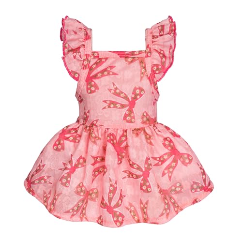 Fitwarm Hundekleid mit Rüschenärmeln und Schleife, Geburtstagskleidung für kleine Hunde und Mädchen, Haustier-Outfit, Rosa, Größe S Fitwarm Hundekleid mit Rüschenärmeln und Schleife, Geburtstagskleidung für kleine Hunde und Mädchen, Haustier-Outfit, Rosa, Größe S von Fitwarm