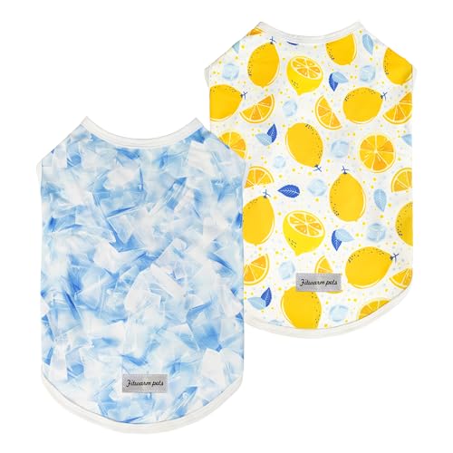 Fitwarm Ice Lemon Hunde-Shirt, LSF 50+, UV-Sonnenschutz, leichte Kühlweste, schnell trocknende Sommerkleidung für kleine Hunde, Jungen, Mädchen, Haustier-Outfit, Blau, Gelb, Weiß, Größe XXL, 2 Stück Fitwarm Ice Lemon Hunde-Shirt, LSF 50+, UV-Sonnenschutz, leichte Kühlweste, schnell trocknende Sommerkleidung für kleine Hunde, Jungen, Mädchen, Haustier-Outfit, Blau, Gelb, Weiß, Größe XXL, 2 Stück von Fitwarm